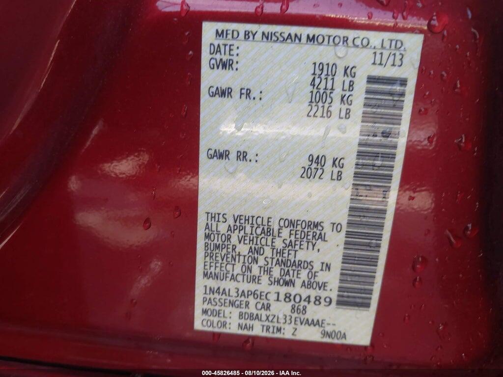 1N4AL3AP6EC180489 2014 NISSAN ALTIMA photo no. 9