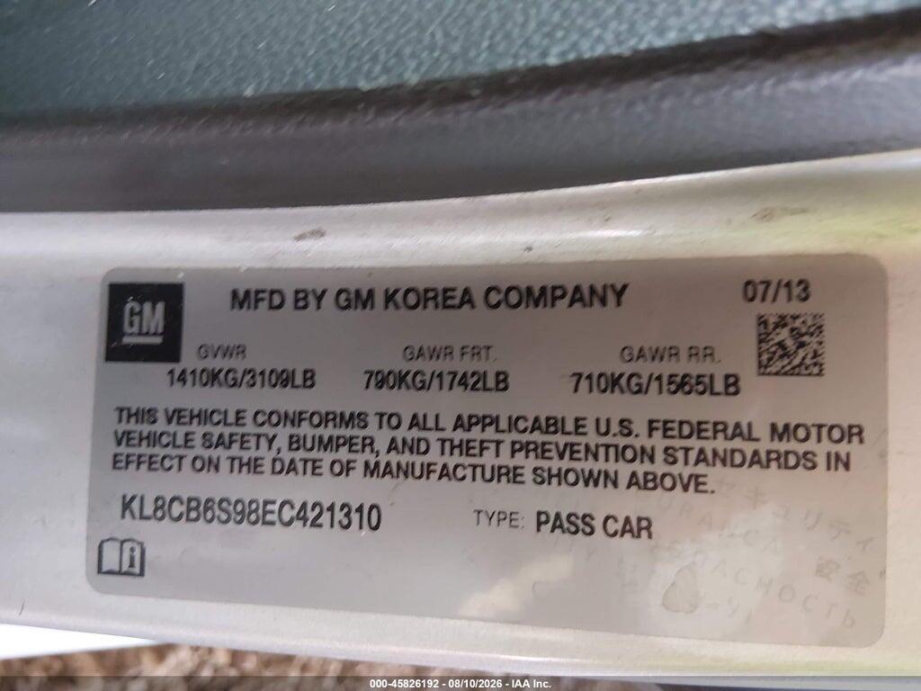 KL8CB6S98EC421310 2014 CHEVROLET SPARK photo no. 9