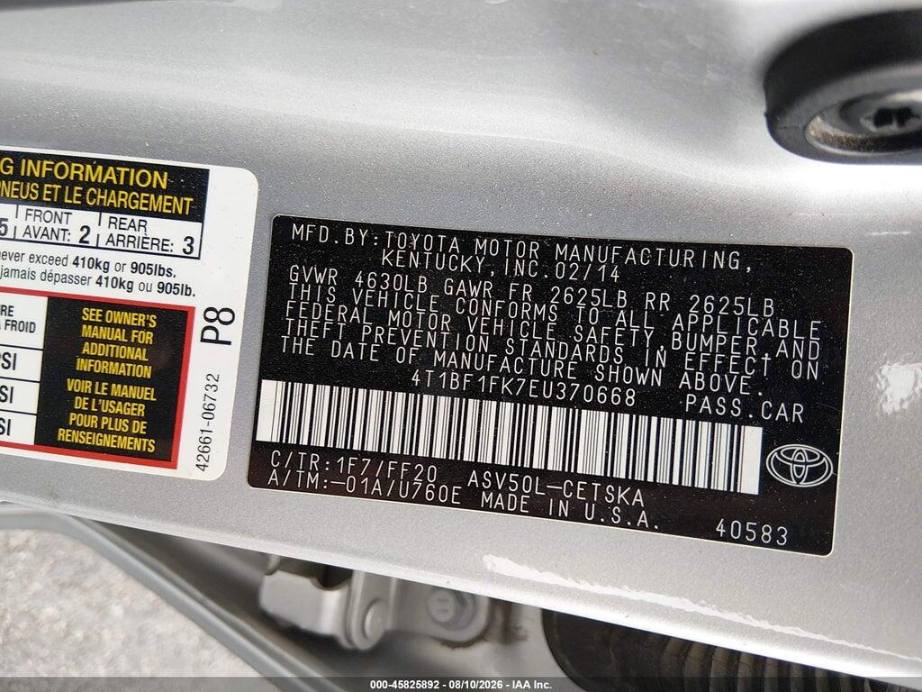 4T1BF1FK7EU370668 2014 TOYOTA CAMRY photo no. 9