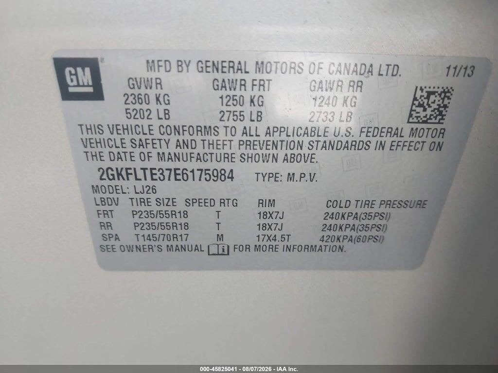 2GKFLTE37E6175984 2014 GMC TERRAIN photo no. 9