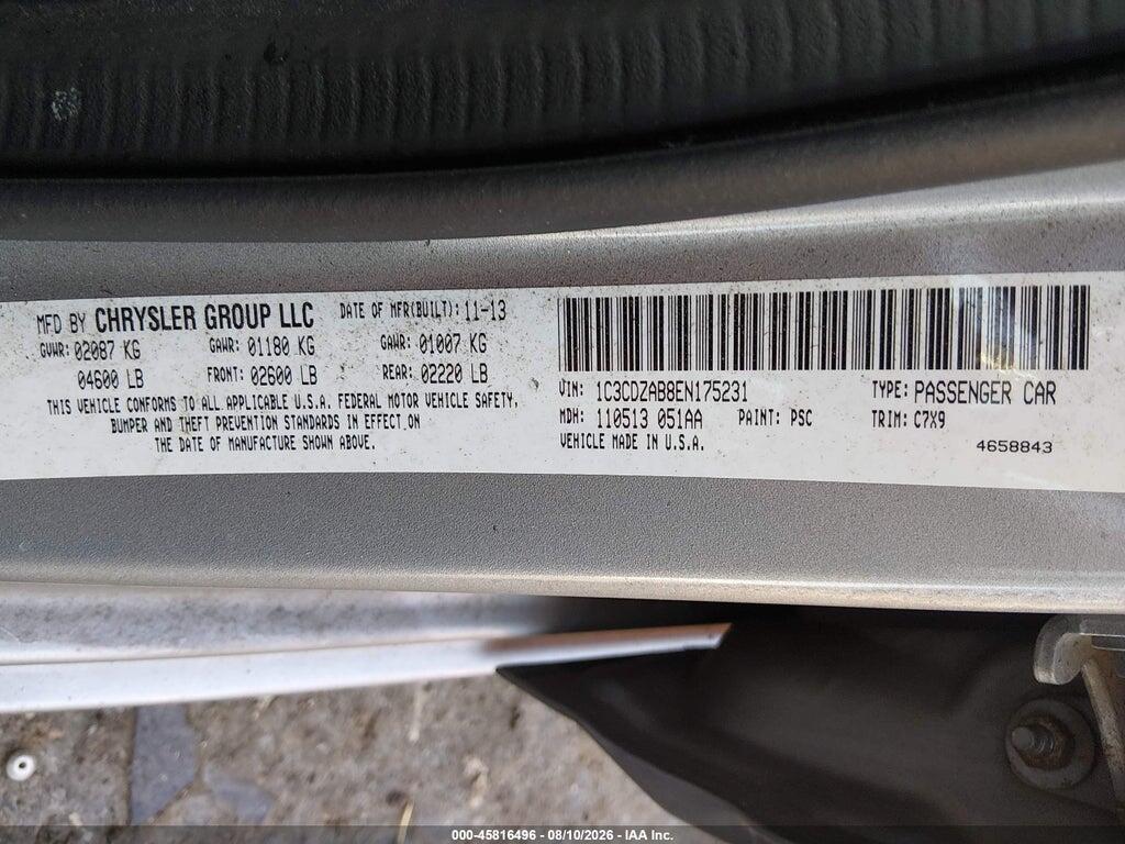 1C3CDZAB8EN175231 2014 DODGE AVENGER photo no. 9