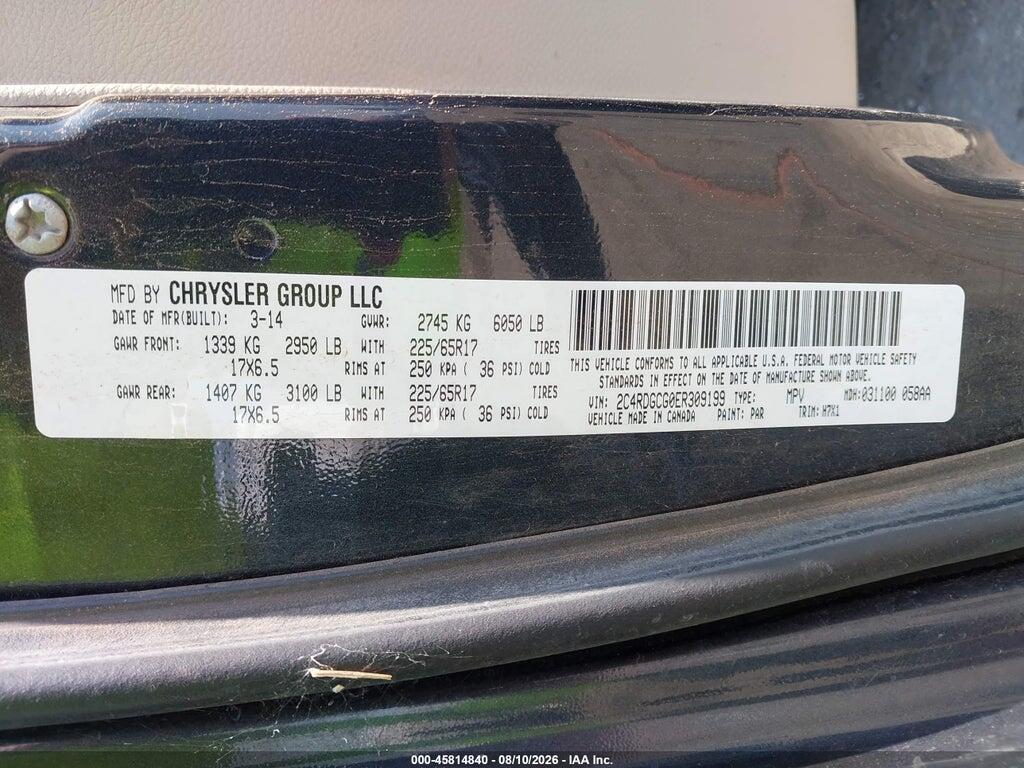 2C4RDGCG0ER309199 2014 DODGE GRAND CARAVAN photo no. 9
