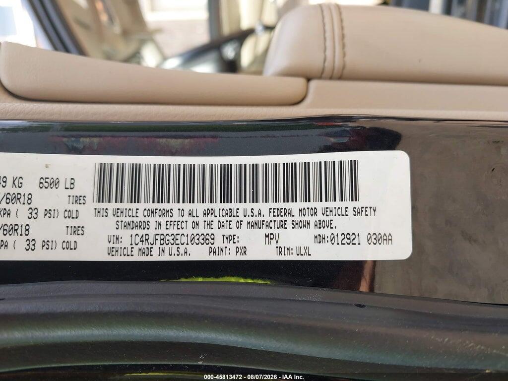 1C4RJFBG3EC103369 2014 JEEP GRAND CHEROKEE photo no. 9