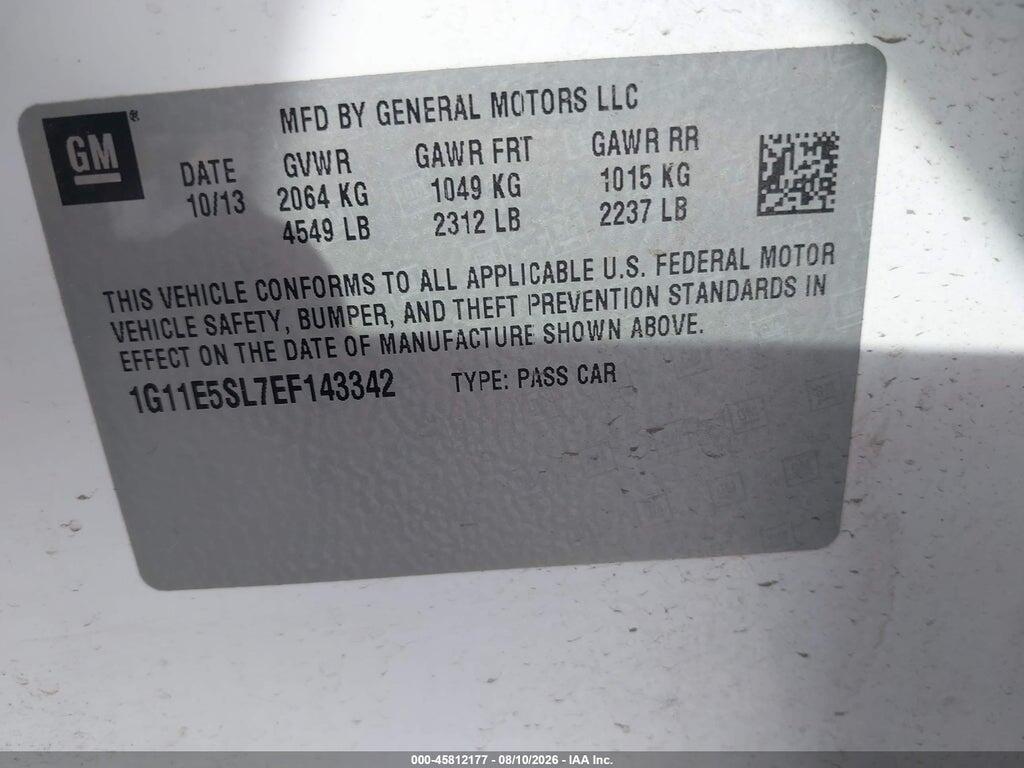 1G11E5SL7EF143342 2014 CHEVROLET MALIBU photo no. 9