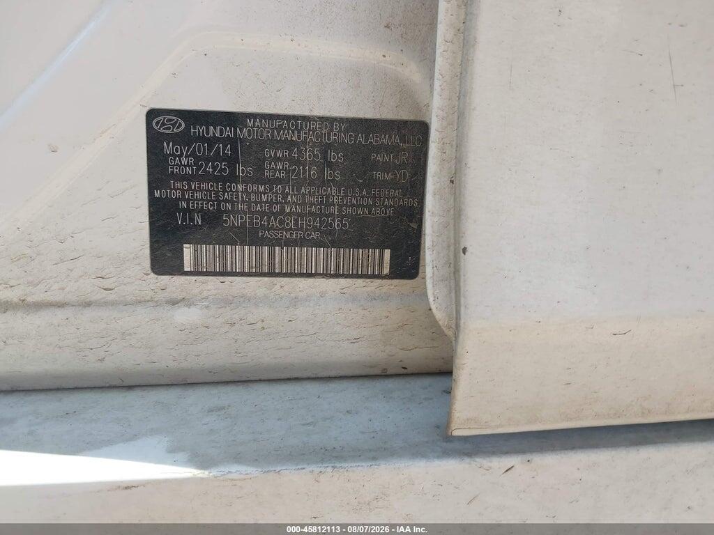 5NPEB4AC8EH942565 2014 HYUNDAI SONATA photo no. 9