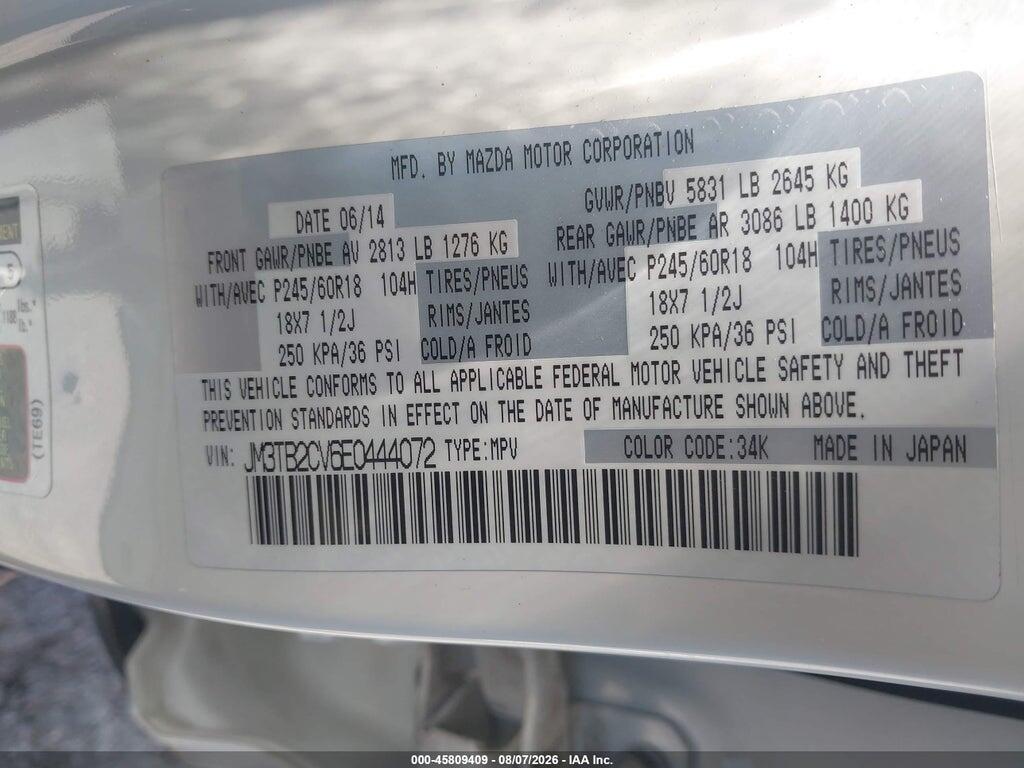 JM3TB2CV6E0444072 2014 MAZDA CX-9 photo no. 9