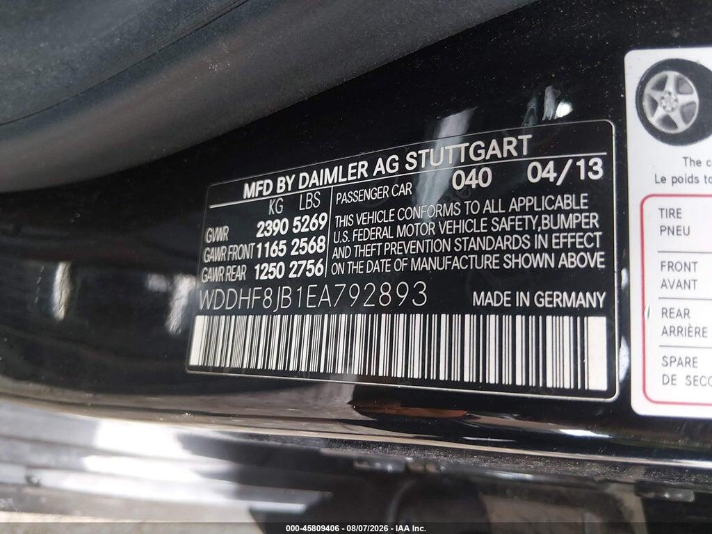 WDDHF8JB1EA792893 2014 MERCEDES-BENZ E 350 photo no. 9