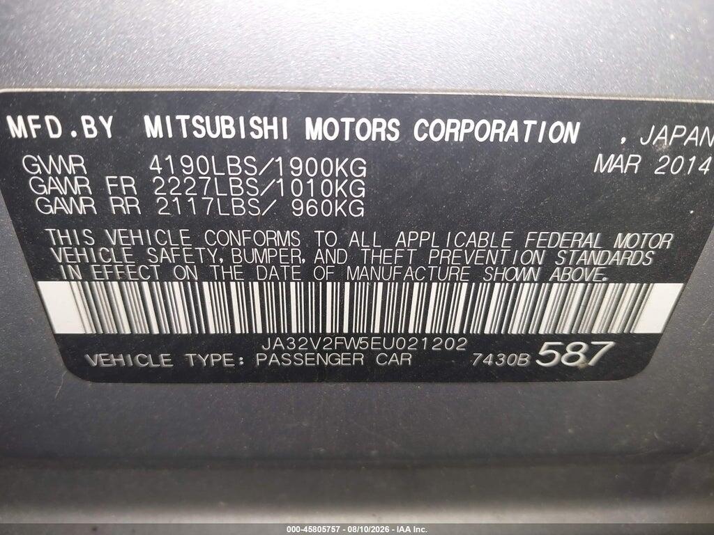 JA32V2FW5EU021202 2014 MITSUBISHI LANCER photo no. 9