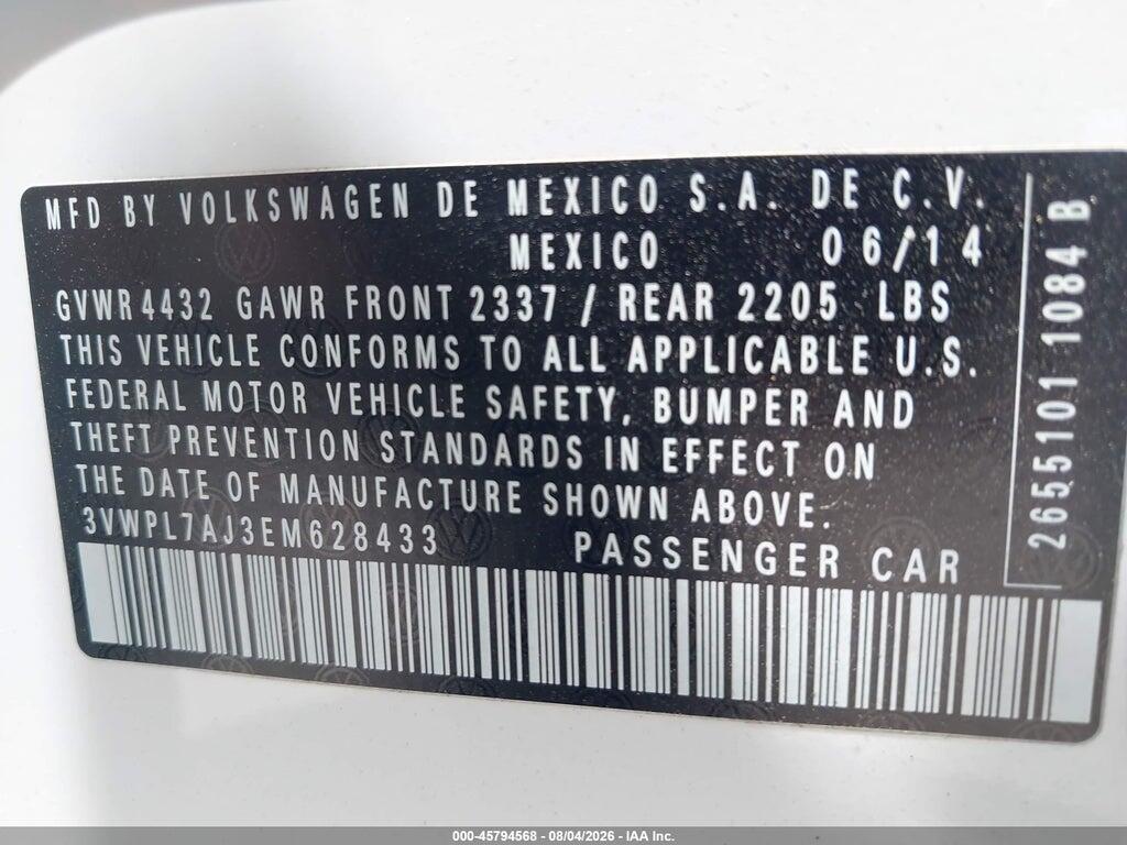 3VWPL7AJ3EM628433 2014 VOLKSWAGEN JETTA SPORTWAGEN photo no. 9