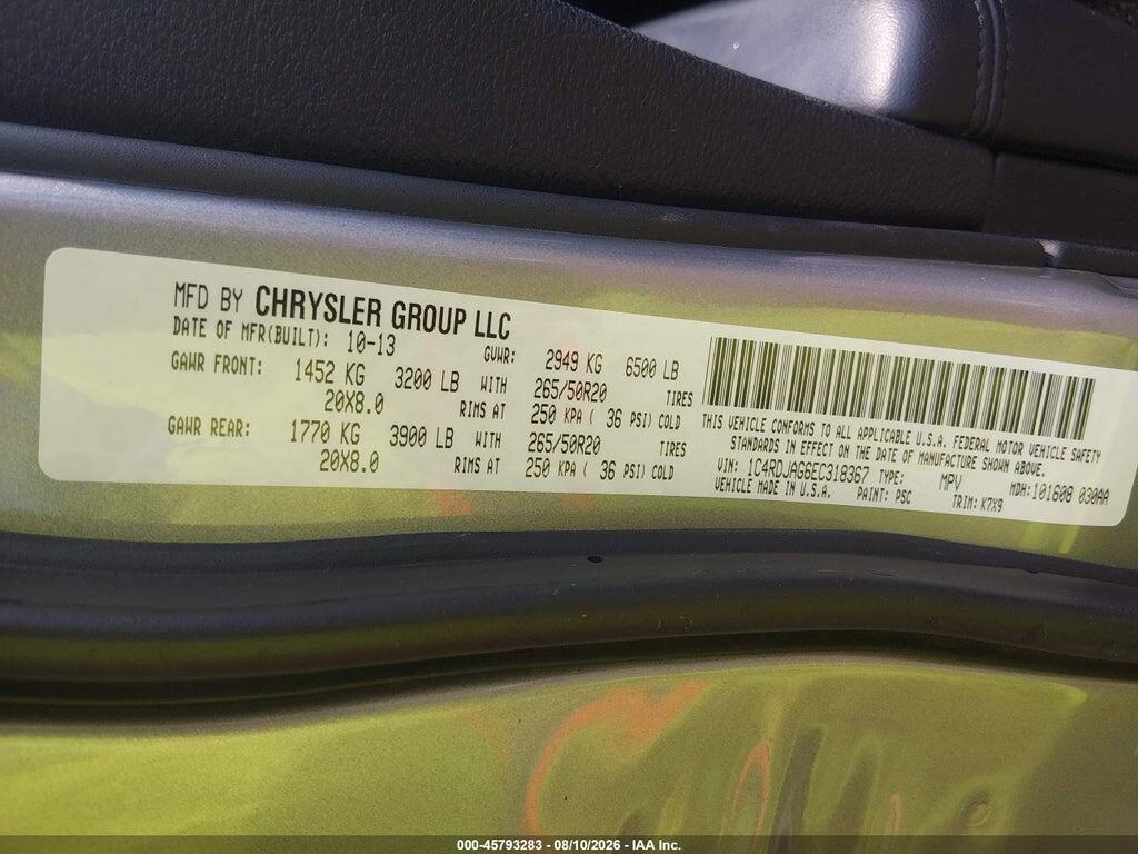1C4RDJAG6EC318367 2014 DODGE DURANGO photo no. 9