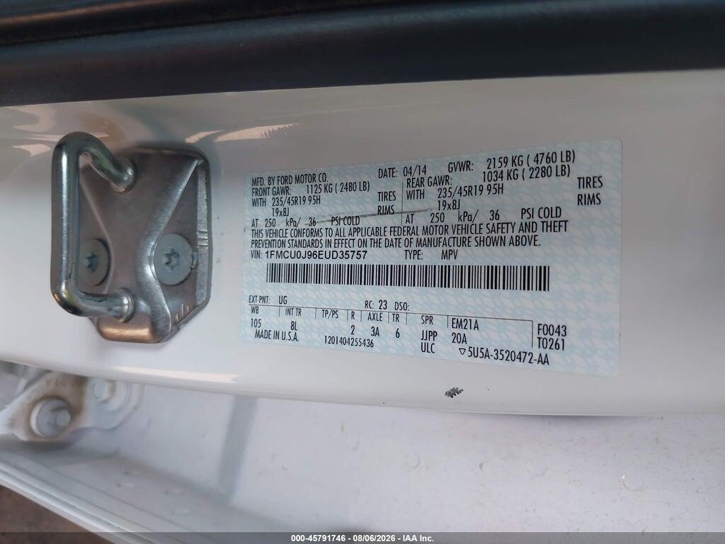 1FMCU0J96EUD35757 2014 FORD ESCAPE photo no. 9