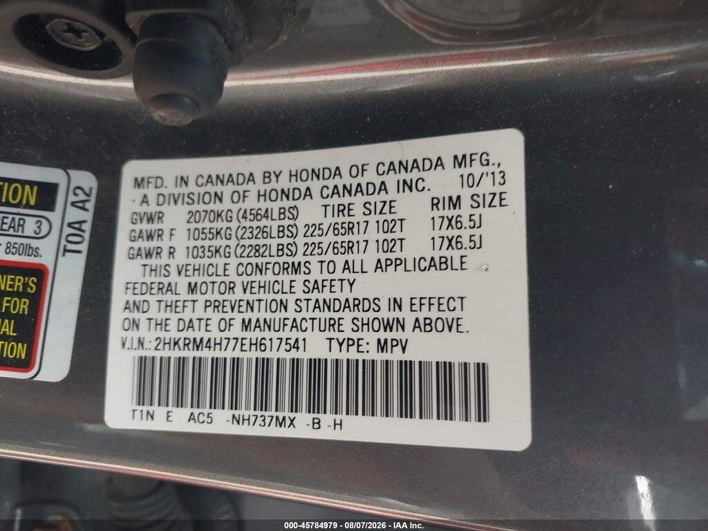 2HKRM4H77EH617541 2014 HONDA CR-V photo no. 9