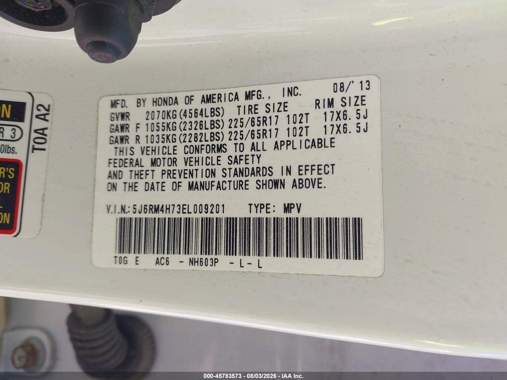 5J6RM4H73EL009201 2014 HONDA CR-V photo no. 9