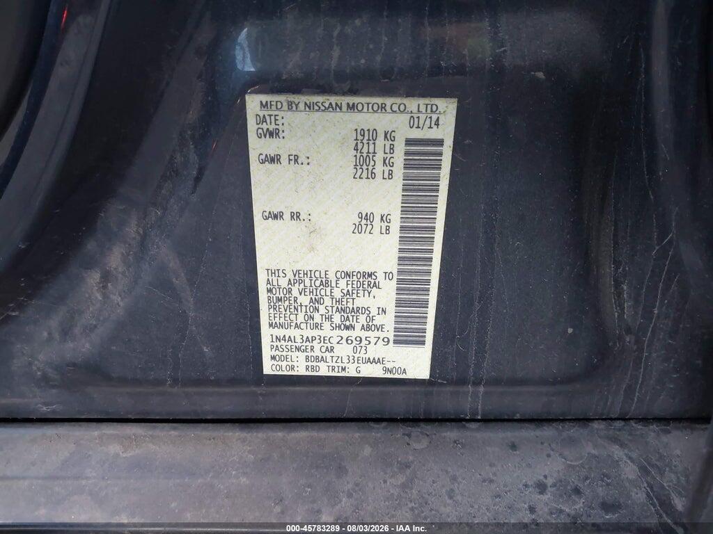 1N4AL3AP3EC269579 2014 NISSAN ALTIMA photo no. 9