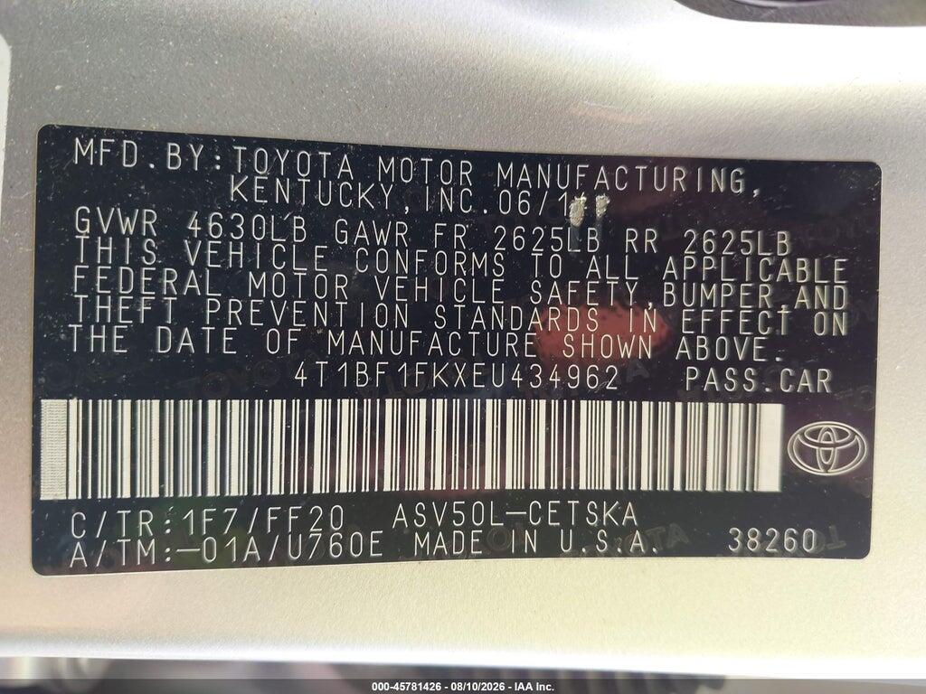 4T1BF1FKXEU434962 2014 TOYOTA CAMRY photo no. 9