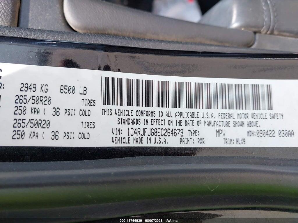 1C4RJFJG8EC264673 2014 JEEP GRAND CHEROKEE photo no. 9