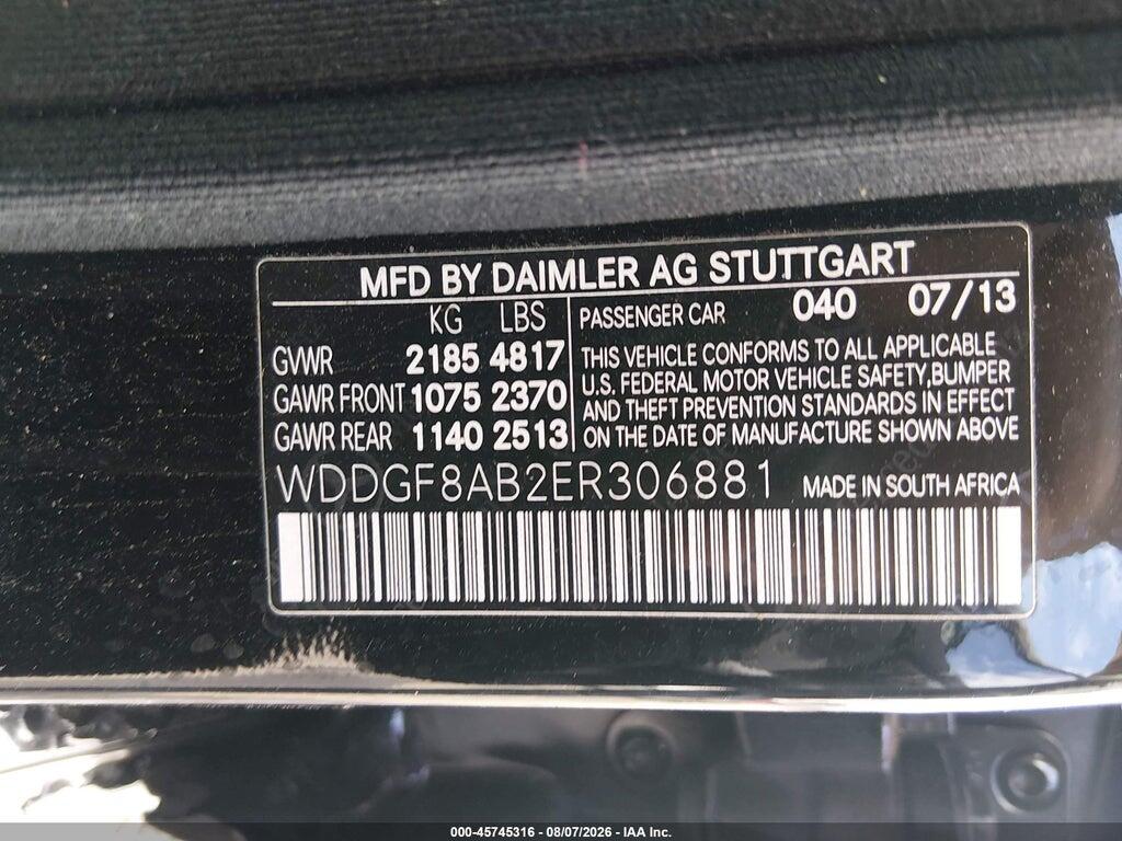 WDDGF8AB2ER306881 2014 MERCEDES-BENZ C 300 photo no. 9
