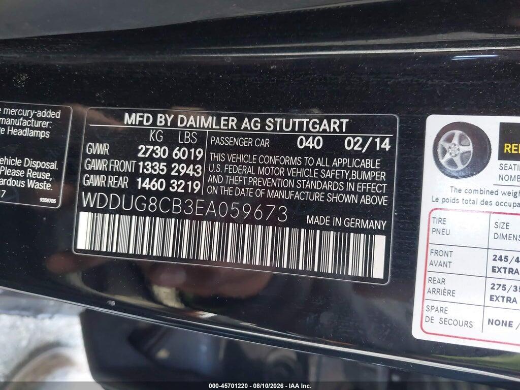 WDDUG8CB3EA059673 2014 MERCEDES-BENZ S 550 photo no. 9
