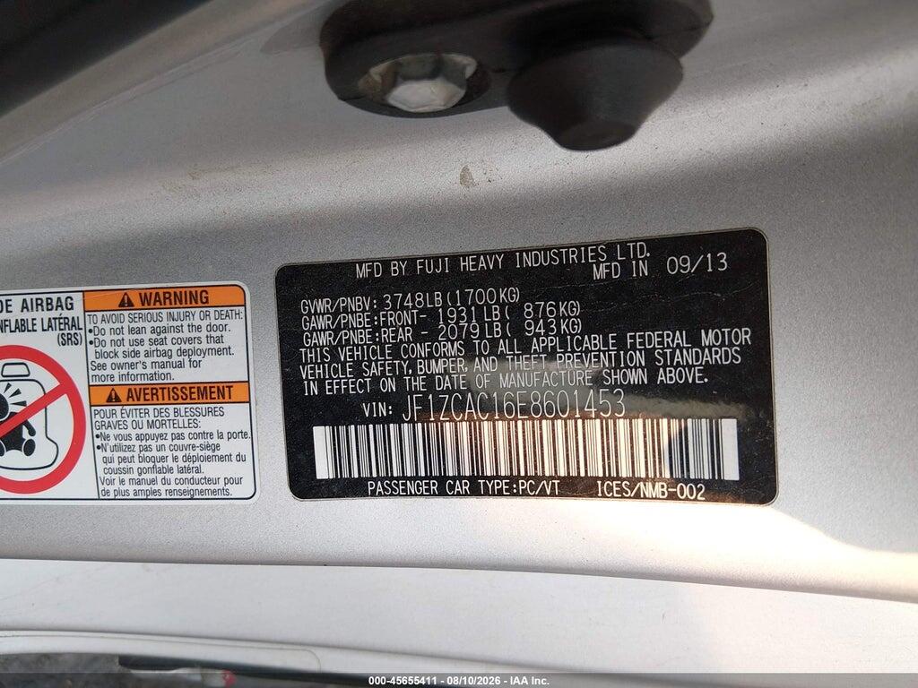 JF1ZCAC16E8601453 2014 SUBARU BRZ photo no. 9