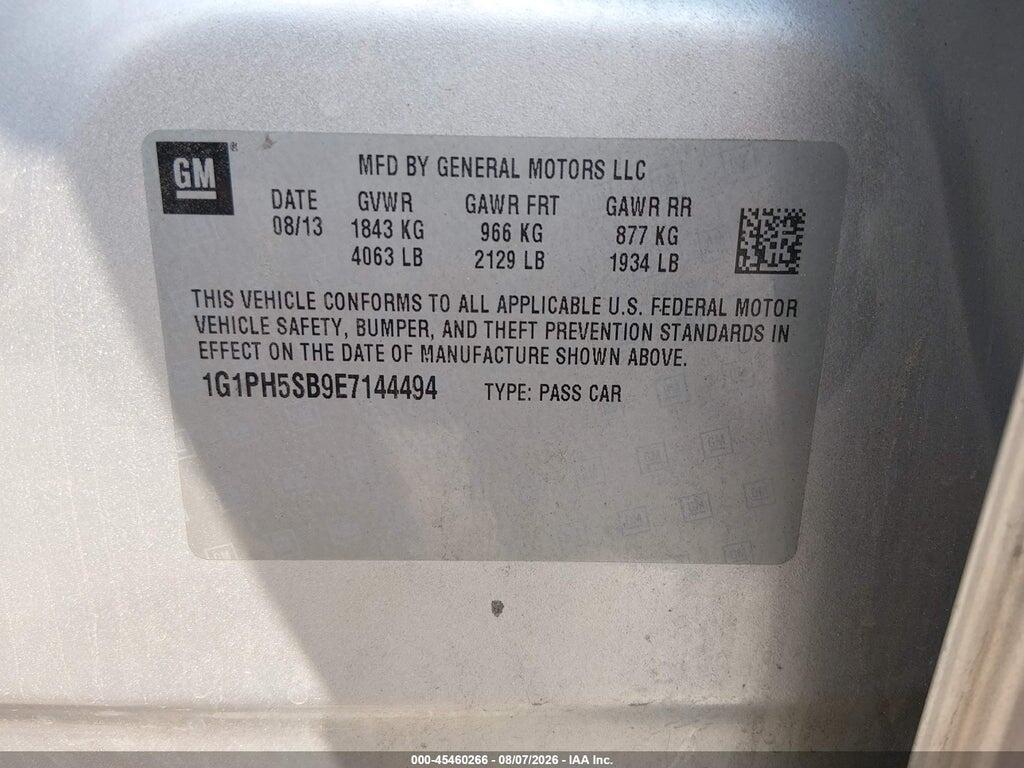 1G1PH5SB9E7144494 2014 CHEVROLET CRUZE photo no. 9