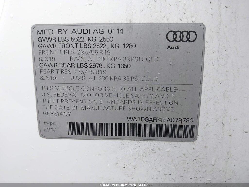 WA1DGAFP1EA079780 2014 AUDI Q5 photo no. 9