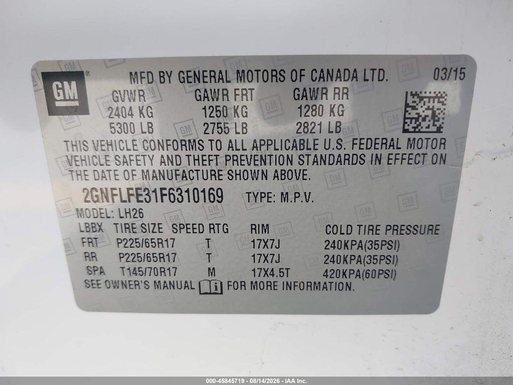 2GNFLFE31F6310169 2015 CHEVROLET EQUINOX photo no. 9
