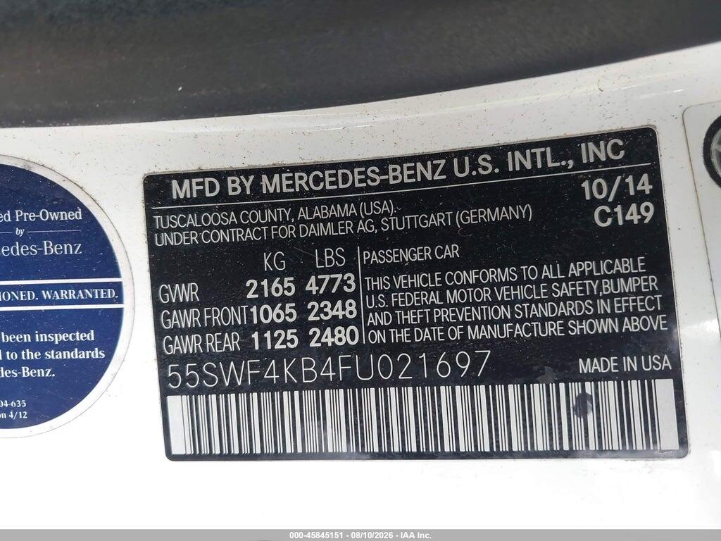 55SWF4KB4FU021697 2015 MERCEDES-BENZ C 300 photo no. 9