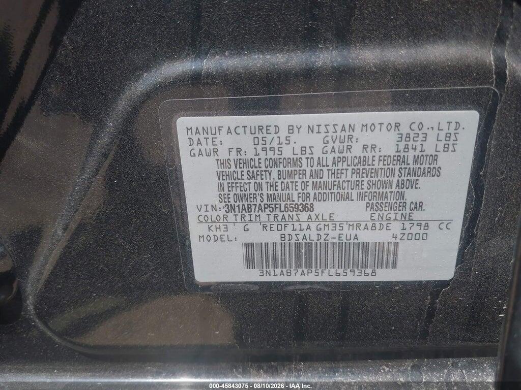 3N1AB7AP5FL659368 2015 NISSAN SENTRA photo no. 9