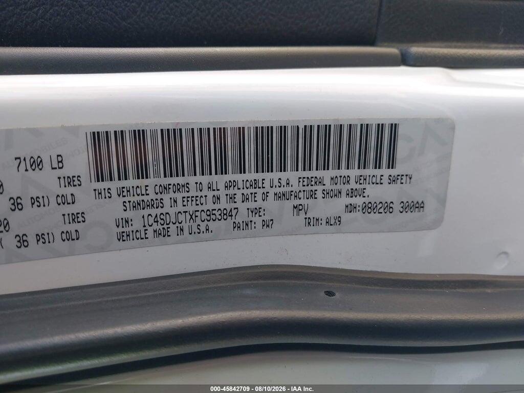 1C4SDJCTXFC953847 2015 DODGE DURANGO photo no. 9