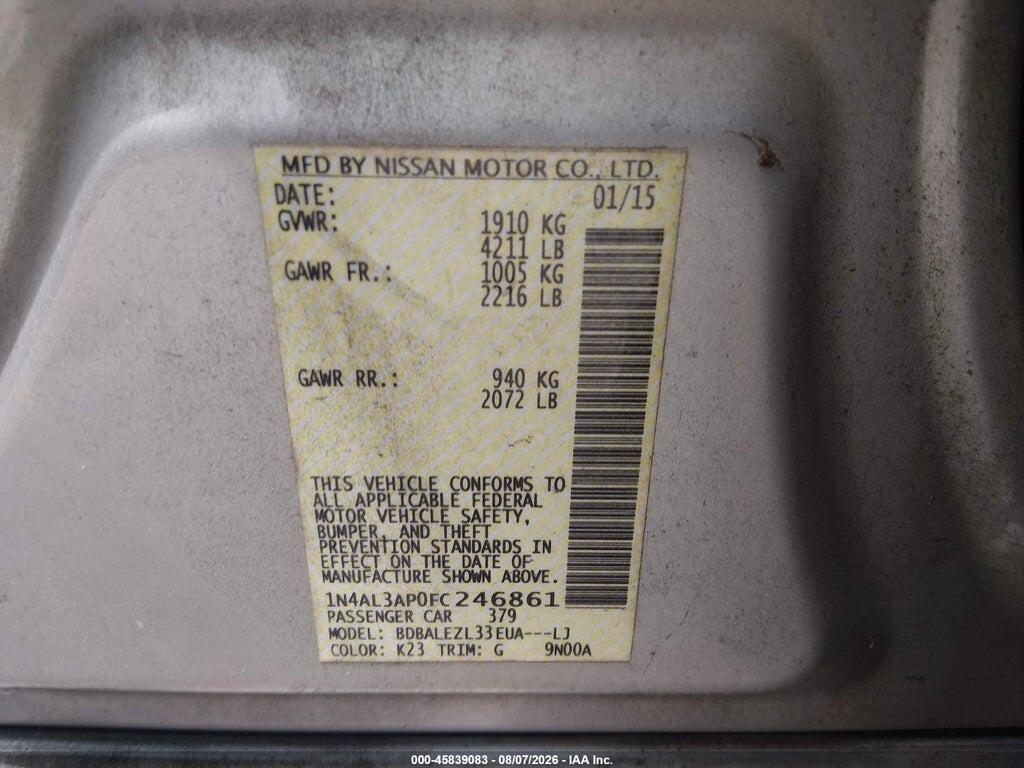 1N4AL3AP0FC246861 2015 NISSAN ALTIMA photo no. 9