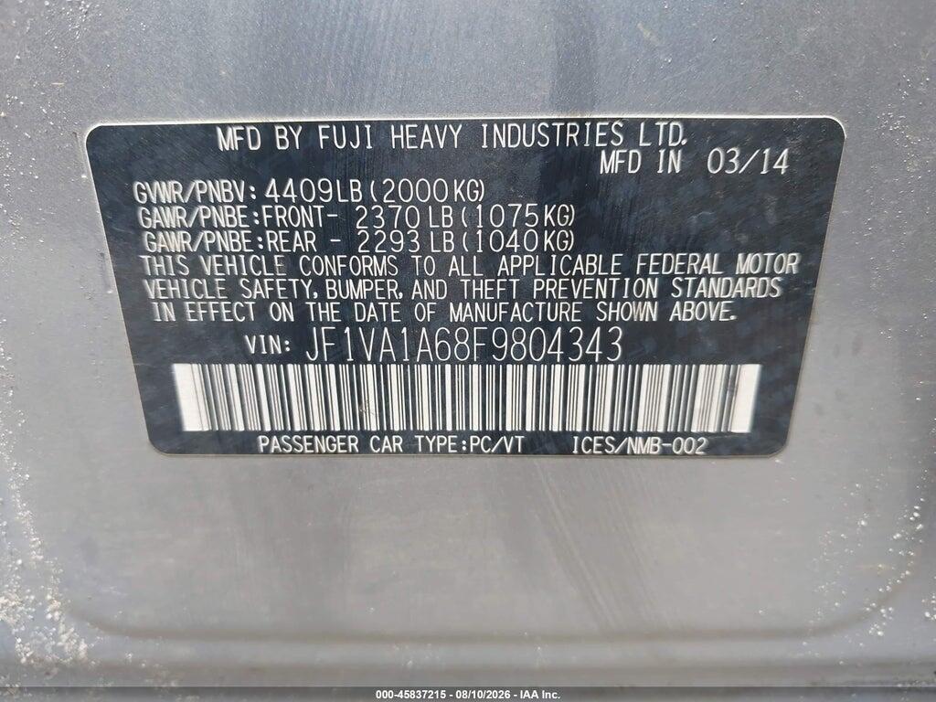 JF1VA1A68F9804343 2015 SUBARU WRX photo no. 9