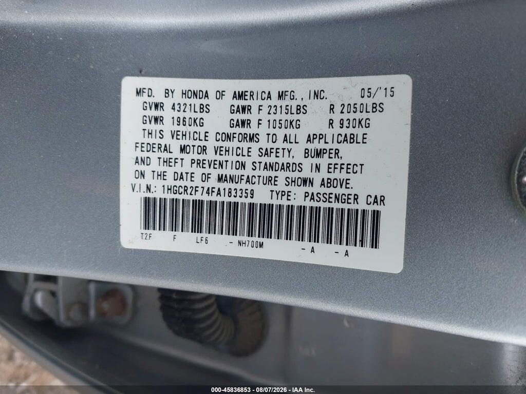 1HGCR2F74FA183359 2015 HONDA ACCORD photo no. 9