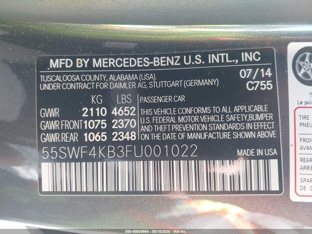 55SWF4KB3FU001022 2015 MERCEDES-BENZ C 300 photo no. 9