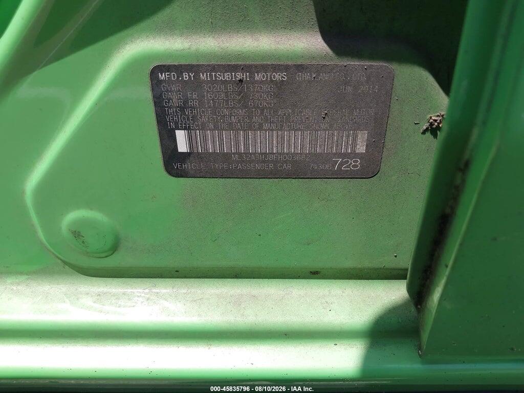 ML32A3HJ8FH003682 2015 MITSUBISHI MIRAGE photo no. 9