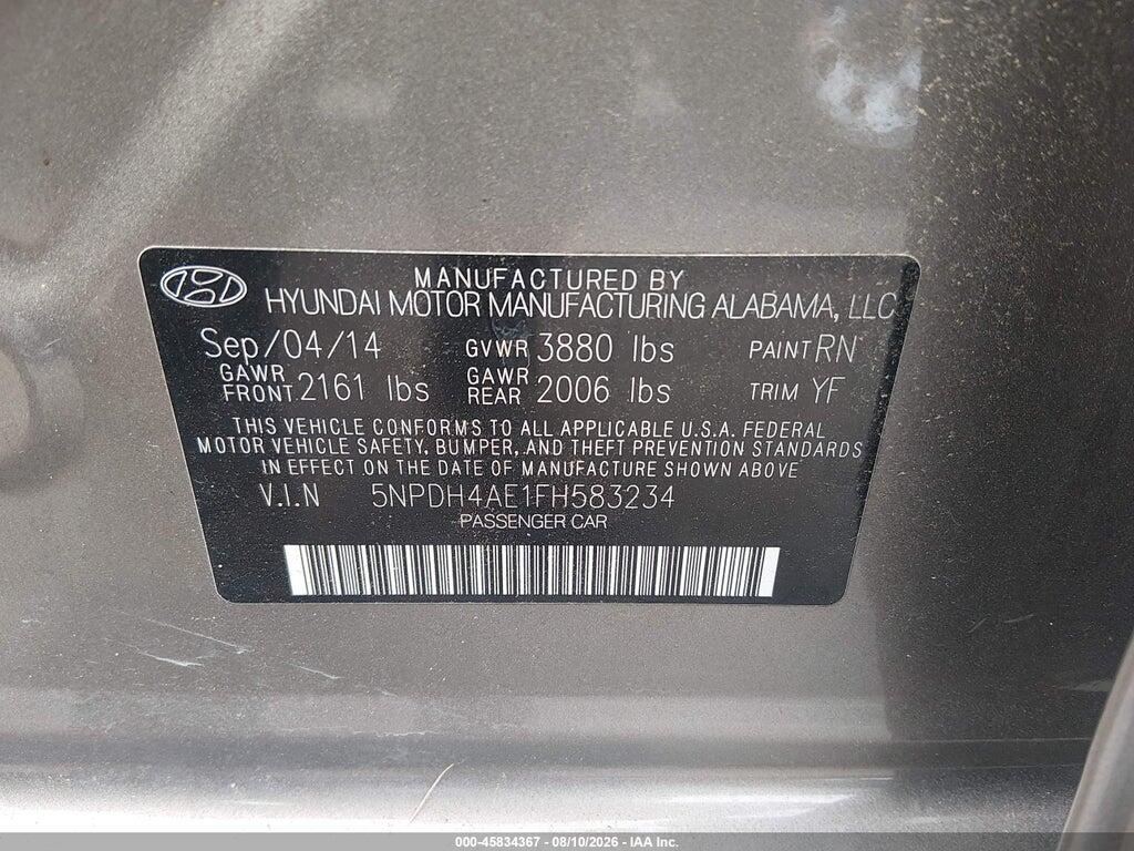 5NPDH4AE1FH583234 2015 HYUNDAI ELANTRA photo no. 9