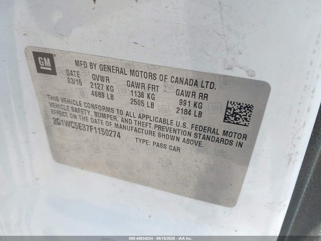 2G1WC5E37F1150274 2015 CHEVROLET IMPALA LIMITED photo no. 9
