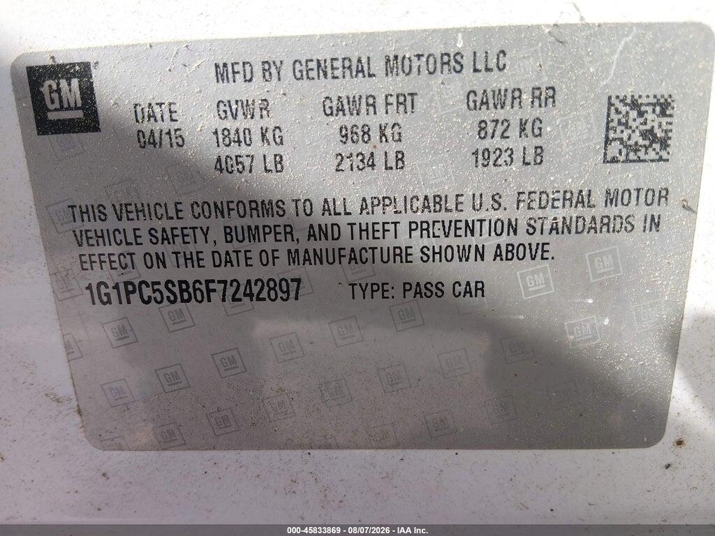 1G1PC5SB6F7242897 2015 CHEVROLET CRUZE photo no. 9
