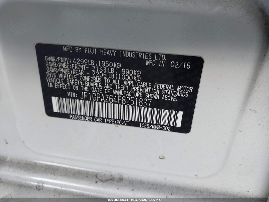 JF1GPAZ64F8251837 2015 SUBARU IMPREZA photo no. 9