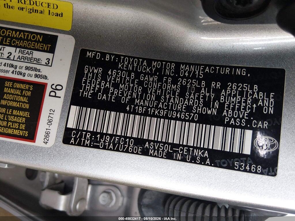 4T1BF1FK9FU946570 2015 TOYOTA CAMRY photo no. 9