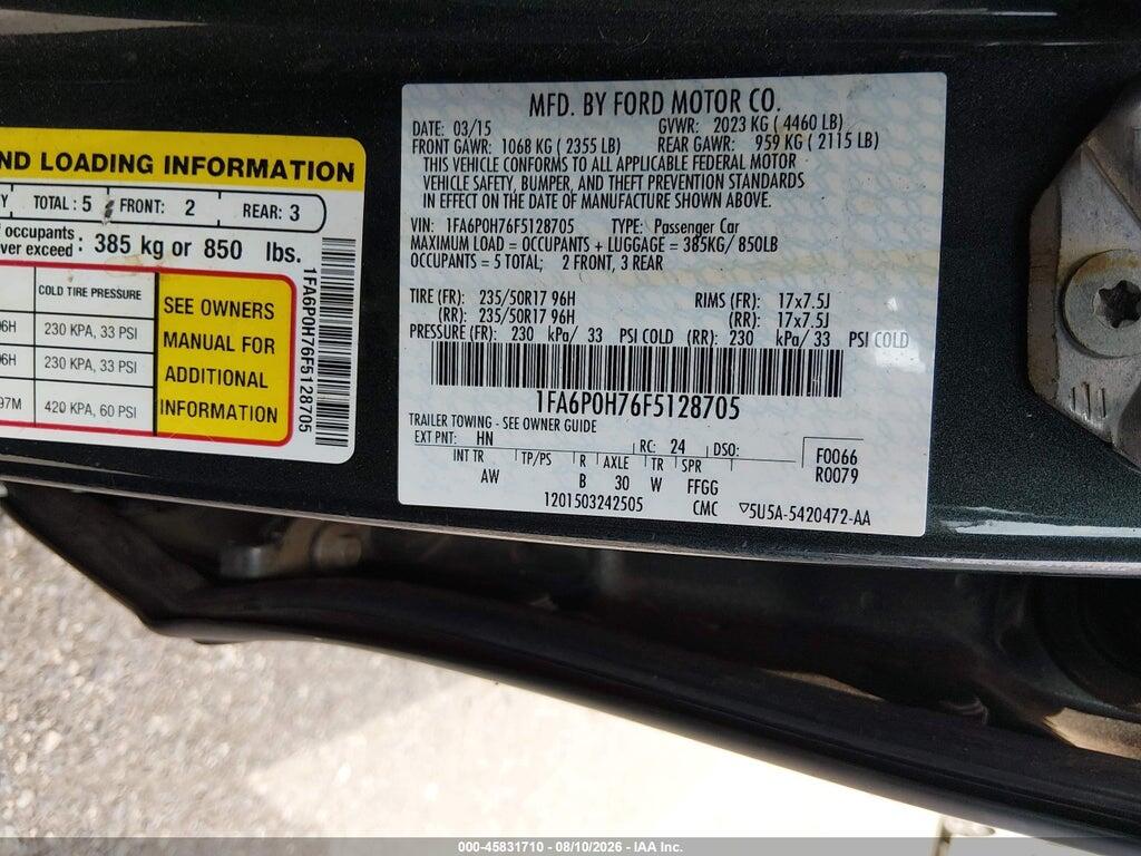 1FA6P0H76F5128705 2015 FORD FUSION photo no. 9