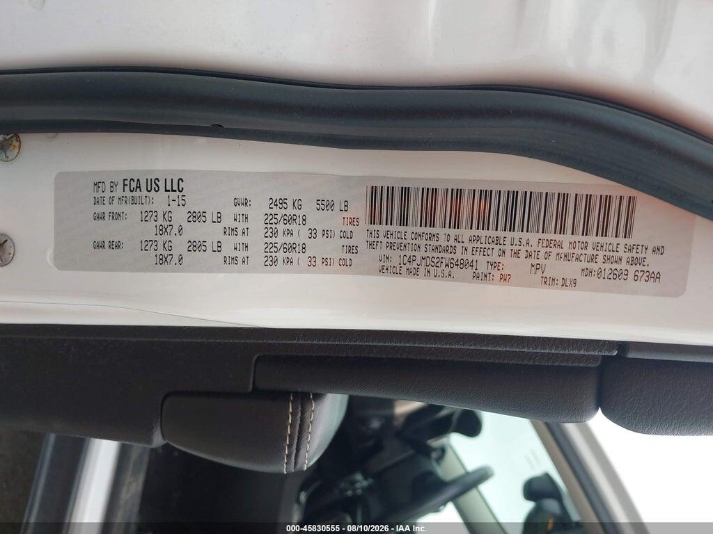1C4PJMDS2FW648041 2015 JEEP CHEROKEE photo no. 9