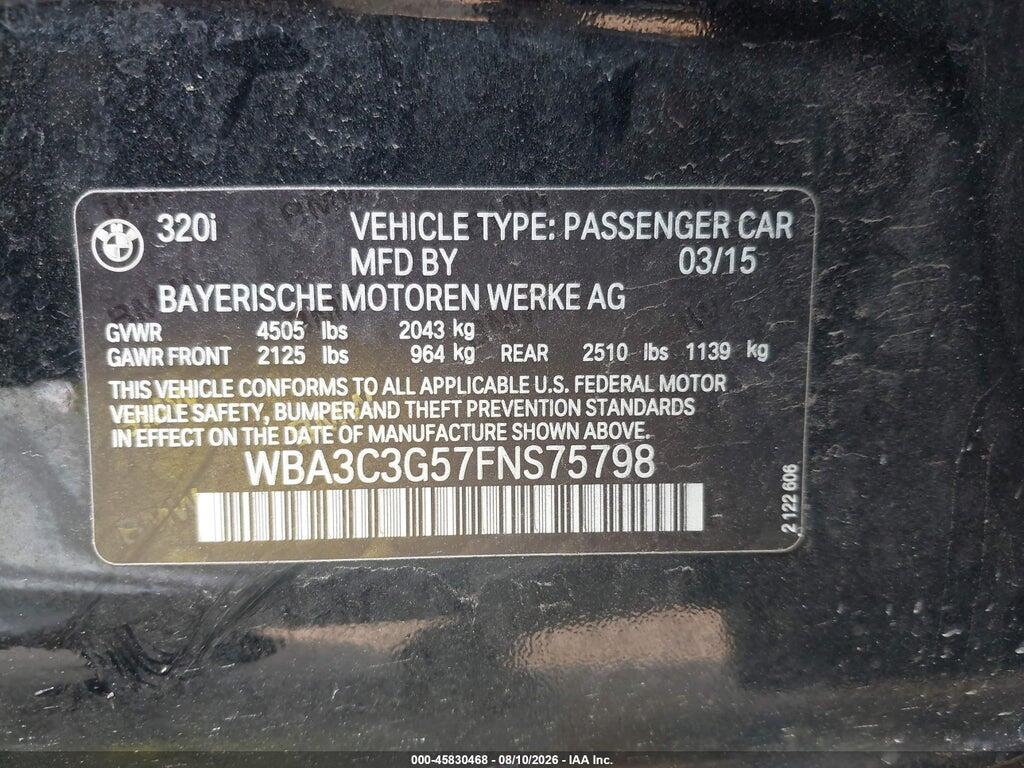 WBA3C3G57FNS75798 2015 BMW 320I photo no. 9