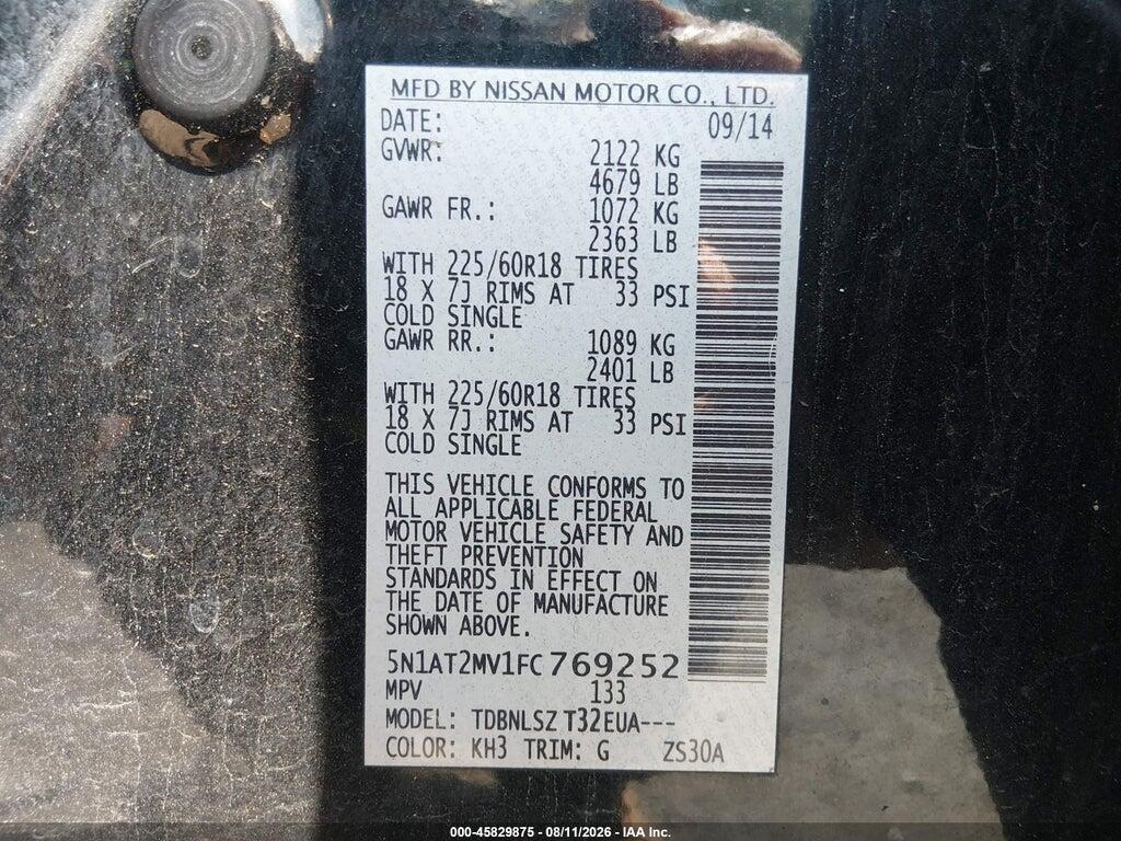 5N1AT2MV1FC769252 2015 NISSAN ROGUE photo no. 9