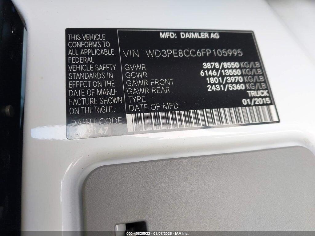 WD3PE8CC6FP105995 2015 MERCEDES-BENZ SPRINTER 2500 photo no. 9
