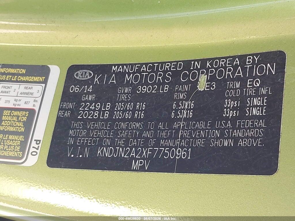 KNDJN2A2XF7750961 2015 KIA SOUL photo no. 9