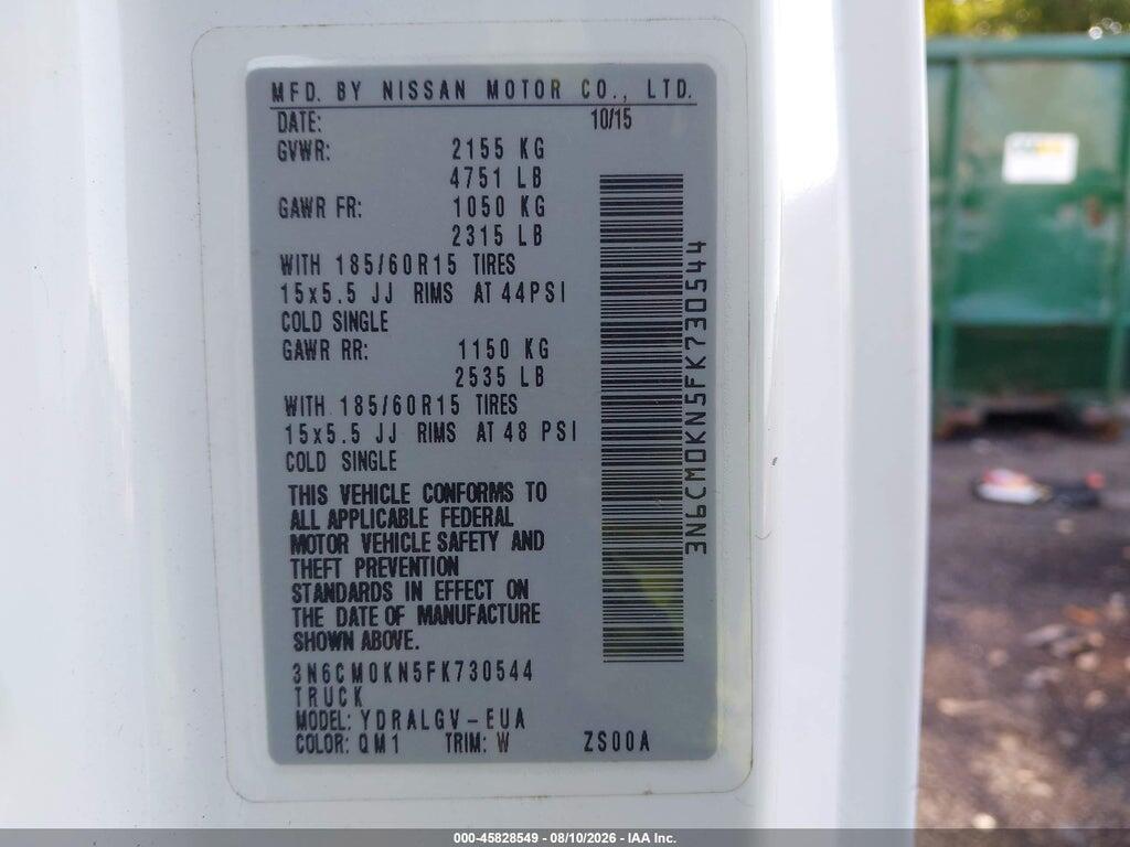 3N6CM0KN5FK730544 2015 NISSAN NV200 photo no. 9