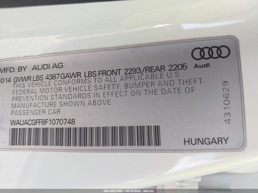 WAUACGFF8F1070748 2015 AUDI A3 photo no. 9