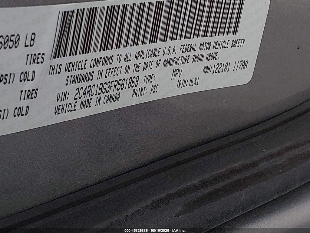 2C4RC1BG3FR561869 2015 CHRYSLER TOWN & COUNTRY photo no. 9