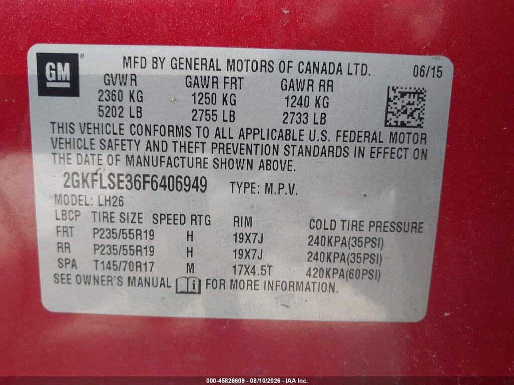 2GKFLSE36F6406949 2015 GMC TERRAIN photo no. 9