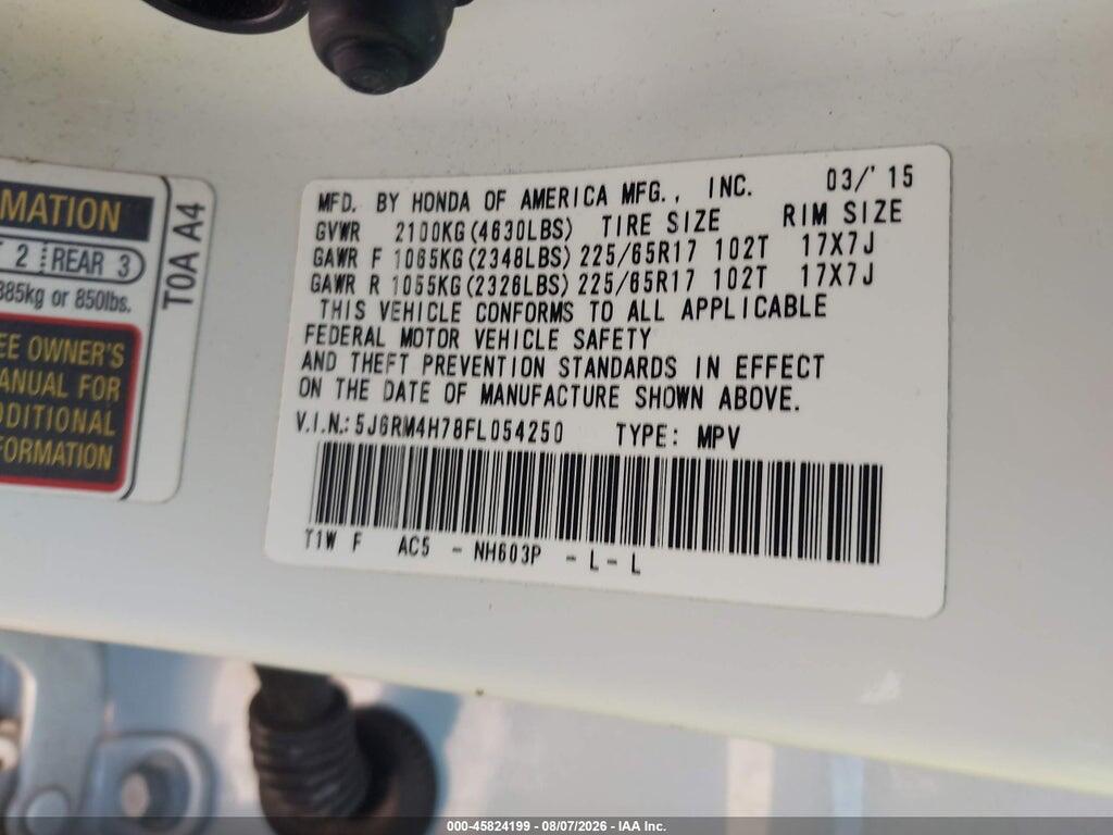 5J6RM4H78FL054250 2015 HONDA CR-V photo no. 9